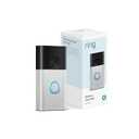 Ring Video Doorbell (Satin Nickel) with Spotlight Cam Plus, Plug-In White