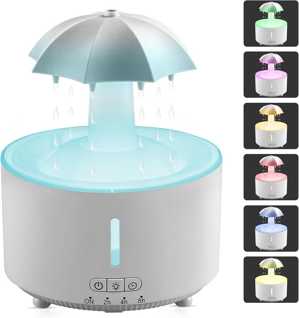 Missfly Aromatherapy Diffuser,Clouds and Cool Mist Humidifier,360 Rotatable,Super Quiet, Easy to Fill & Clean, Auto Shut-Off,300ml Humidifiers for Bedroom Home and Office (White)