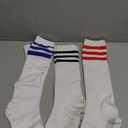 Joulli Women's Knee High Athletic Socks Stripe Tube Outdoor Sport Socks 1-3 Pairs (Wb+bl+br)