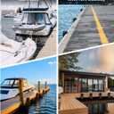 OCEANBROAD Boat Bumpers for Docking, Boat Dock Bumpers for Edge & Side, Marine Fender Guard with Stainless Steel Hardware, UV-Resistant PVC, Vertical Dock Protection for Straight Edge Installation