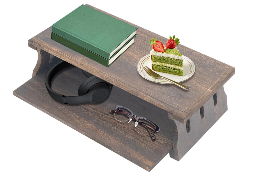Foldable Altar Table, Retro Wood 2 Tier Desk Lap Desk Floor Meditation Table for Spiritual Altar Prayer Reading Tea