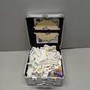 Queensell Mexican Train Dominoes Set with Numbers - Double 18 Dominos Set for Adults and Kids - Mexican Dominoes Train Game Night Games for Adults with Wooden Hub and Aluminum Case