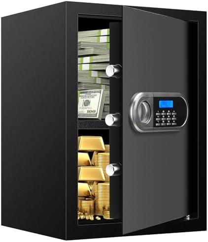 3.0 Cuft Large Safes for Home Use Fire and Water Proof, Anti-Theft Digital Security Safe Box With Programmable Keypad & Spare Keys, Home Safes Water and Fireproof for Documents Money Valuables