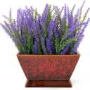 Faux Lavender Plant in Pot, Fake Flowers Arrangement for Table Centerpieces, Faux Plants Indoor Potted Plants Artificial Decor Fake Lavender Flowers Purple Home Office Decor for Women (Red)