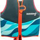 SwimSchool Kids Swim Trainer Vests for Toddlers Ages 2-6  Boys/Girls  Multiple Colors/Styles  Learn to Swim Floaties (Neoprene Swim Vest SMALL/MED)