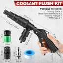 Coolant System Flush Gun, Lever Action Heater Core Flush Kit, Radiator/Cooling System Flusher, Air and Water Combo Flushing Set with Nozzles for 19-40 mm Hoses