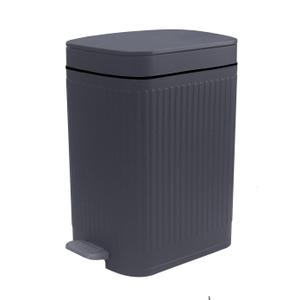 Feisco Small Trash Can with Lid,Small Bathroom Trash Can with Foot Pedal and Press Type Lid,Slim Step-On Trash Bin Wastebasket Garbage Can for Kitchen,Bathroom Office, Bedroom (Gray, 2.6 Gallon)