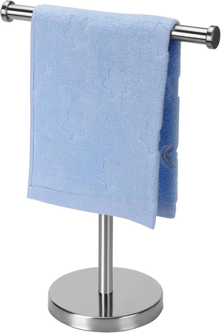 Kalitro Towel Rack Hand Towel Stand, Bathroom Hand Towel Holder Stand with Heavy Base, SUS304 Stainless Steel Brushed Nickel (Silver)