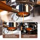 54 mm Bottomless Portafilter with Puck Screen, 3 Ears Espresso Portafilter Compatible with Breville Barista BES870XL Express Machines,Stainless Steel Porta filter and Rosewood Handle