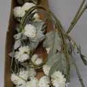 Lifewit 5 Pcs White Artificial Flower for Vase, Faux Silk Mums Ball with Long Stems for Home Decor, Wedding, Bulk Fake Small Chrysanthemums for Floral Arrangement, Pom Pom for Bouquets Centerpieces