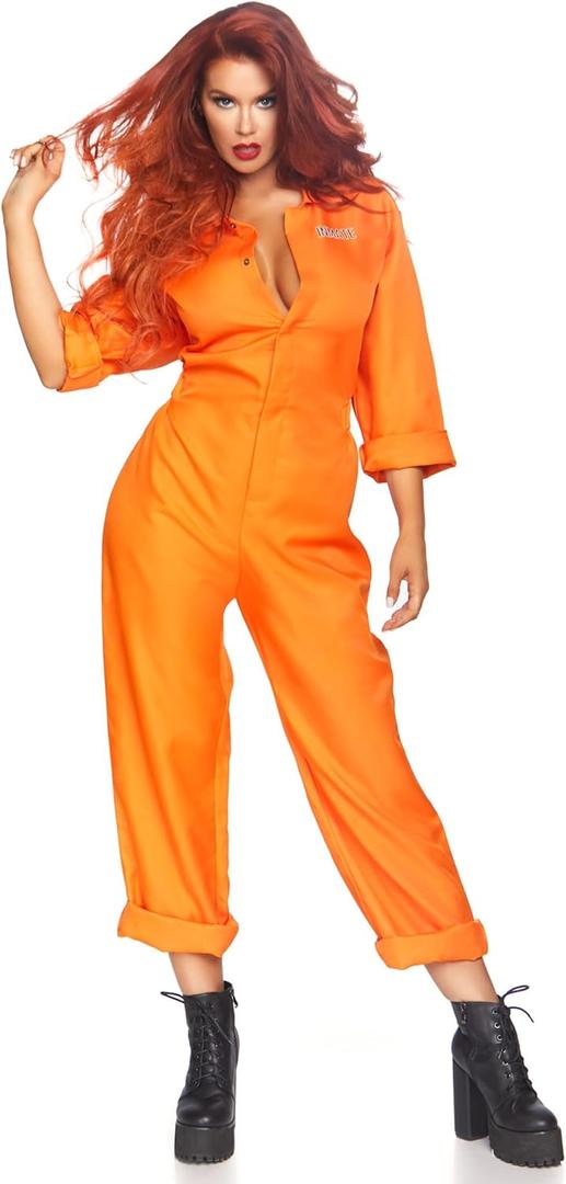 Leg Avenue Women's Prisoner Jumpsuit Jail Costume