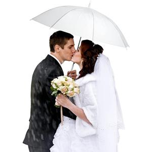 Saintrygo 20 Pack White Wedding Umbrellas with J Hook Handle Windproof Stick Umbrellas Large Bubble Umbrella for Adults Kids Rain