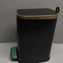 CEROELDA Small Bathroom Trash Can with Lid Soft Close-5L/1.3 Gal Slim Garbage Can-Metal Step Wastebasket-Rectangle Narrow Waste Bin for Office, Bedroom, Toilet, Live Room-Black