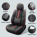 Seat Covers for 2019-2026 Dodge Ram 1500/2500/3500, Flat Bench | lumbar padded, premium waterproof leather, full coverage, anti-slip, storage pockets, long-term durability, airbag compatible