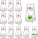 25 PCS Succulent Wrap Bags with Thank You Cards, Mini White Kraft Paper Gift Box with Handles, Succulent Plants Holder for Wedding, Baby Shower, Succulent Plants Party Favors, Fits 2.17'' Pots