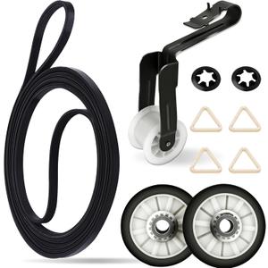 NED4600YQ1 NED4700YQ1 Dryer Roller Repair Kit, Fit for Ama-na Models NED4600YQ2 NED4655EW1 NED4600YQ0 NED4655EW0 NED4500TQ0 NED4800VQ0 with 341241 Dryer Belt, 349241t Drum Roller, 691366 Idler Pulley