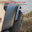 Front & Rear Fender Flares Compatible with 2018-2024 Jeep Wrangler JL & JLU Unlimited Sahara, Installed on the Original Fender Flares(Not Fit High-Rise Flares, Not fit 4xe)