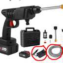 Topteng Power Blaster Plus Pressure Washer Cordless Portable Electric High Pressure Water Spray Gun and Hose Car Washer Cleaner Tool for Balconies Windows, Exterior Walls, Floors, Fences, Gardens