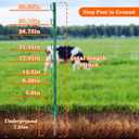 25 Pack Electric Fence Posts,48 Inch/4FT Step-in Plastic Posts for Farm and Garden,Temporary Sturdy Fencing System for Electric Fencing and Yard Protection, Green