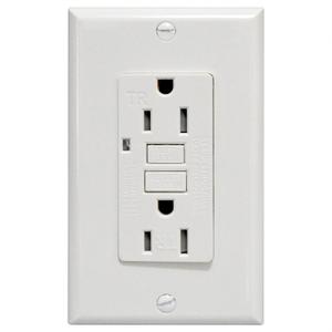 GFCI Outlet 15A Standard Decorative Tamper Resistant Duplex Receptacle with LED Indicator, Ground Fault Circuit Interrupter, Decorative Wallplate, Safelock Protection, UL Listed, White