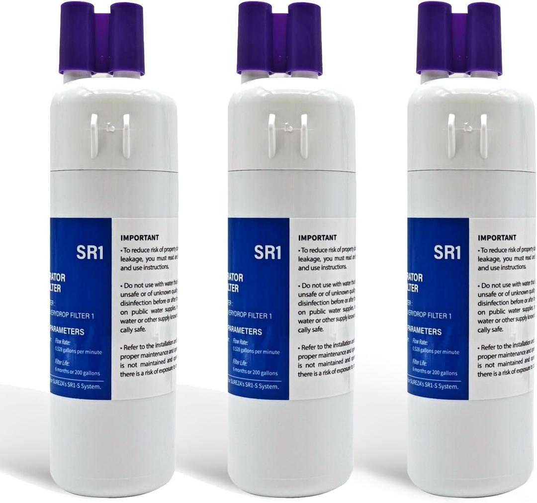 W10295370A 9081 Refrigerator Parts, Refrigerator Parts Accessories Water Discharge Rate 0.528 gpm Refrigerator Parts Purification Life 200 Gallon Gallons/6 Months (White 3-Pack)