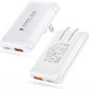 [2-Pack] 2026 Updated 50W USB C Wall Charger Block, Flat Dual Port PD Fast Type C Charging Plug,Foldable & Slim Multiport Power Adapter Charging Brick for iPhone 17,16,15,14,13,iPad,AirPods,Samsung