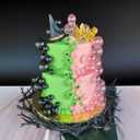 42 Pcs Witch Party Decorations Kit - Halloween Cake Toppers with Black Balloons, Silver Crown, Witch Hat & Glitter Balls for Birthday, Fantasy Party Supplies (Transparent ball+Silver Crown)