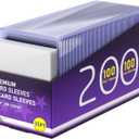 200 Hard Plastic Card Sleeves, Premium Plastic Baseball Card Sleeves, 3" x 4" Trading Cards Holder, Sports Baseball Football Game Cards Protectors (100 Hard Sleeve + 100 Soft Sleeve)