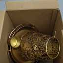 Mushroom Solar Bird Feeders for Outdoors Hanging Metal Wild Bird Feeder Garden Lantern with S Hook for Garden Decoration Brown