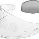 Full Face Motorcycle Helmet Shield Transition Photochromic Visor Compatible with Shoei RF-1400,Z-8 and NXR2 Helmets, Replacement Helmet Shield Self-Tinting Sun Visor Clear-to-Light Grey