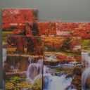 KREATIVE ARTS Canvas Print for Living Room Decoration Stretched 5 Panels Green Dreamlike Waterfall Painting Wall Art Picture Print on Canvas- High Definition Modern Home Decor