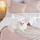 100% Cotton Comforter King Size, Soft Waffle Bedding Set, Pumpkin Brown