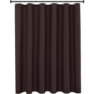 Long Fabric Shower Curtain Liners 72" Width by 84" Length, Brown Water Resistant Bathroom Curtains Rust Resistant Grommets Top Weighted Bottom Hem Machine Washable Brown