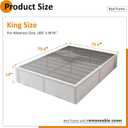 14 Inch King Size Bed Frame with White Fabric Cover, Heavy Duty King Platform Bed Frame Support Up to 3000 lbs, No Box Spring Needed, Easy Assembly, Noise Free, Black