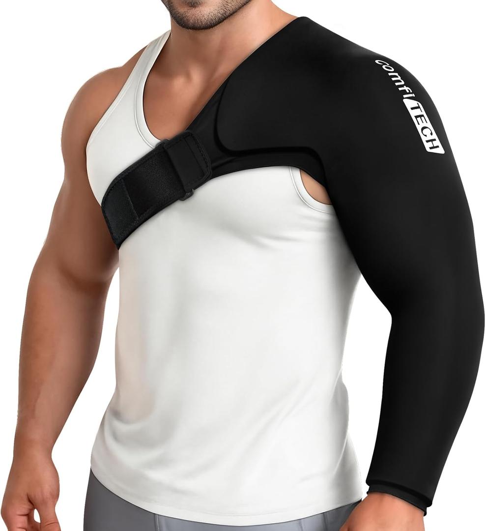 ComfiTECH Shoulder Arm Ice Pack Wrap for Pitchers, Ice Arm Sleeve for Volleyball Player, Athletes, Flexible Cold Application for Throwing Recovery, Elbow Joint and Muscle Relaxation & Daily Use, Large
