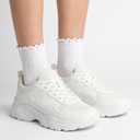 SSF&TUYS Ruffle Socks for Women – Soft Cotton Frilly Crew Socks, Breathable & Comfy, 6 Pairs (White)