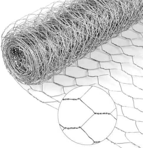 Chicken Wire Mesh,13.7"×169" Poultry Wire Netting,1" Hole Size Hexagonal Galvanized Chicken Wire Mesh Fencing,Outdoor Anti-Rust Garden Animal Barrier Fence for Chicken Coop Barrier Rabbit Cage