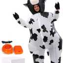 Inflatable Costume Kids 4'3''-4'11'' Funny Halloween Costumes Animal Blow up Costume for Party, Event (Black)
