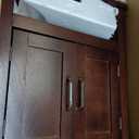 ChooChoo Wood Wall Cabinet with Doors, Medicine Cabinet with Adjustable Shelves Over The Toilet, Rustic Cabinet Wall Mounted for Bathroom, Kitchen, Living Room, Dark Cherry