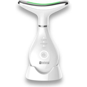 VIMINTO  3-in-1 Face Massager  Facial Massager Tool with Soothing Heat, Vibration, and Smart Touch  Red, Blue & Green Light Modes for Relaxation and Radiance  Compact & Portable - White