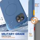 Miracase Silicone & Magnetic for iPhone 13 Case, Glass Blue
