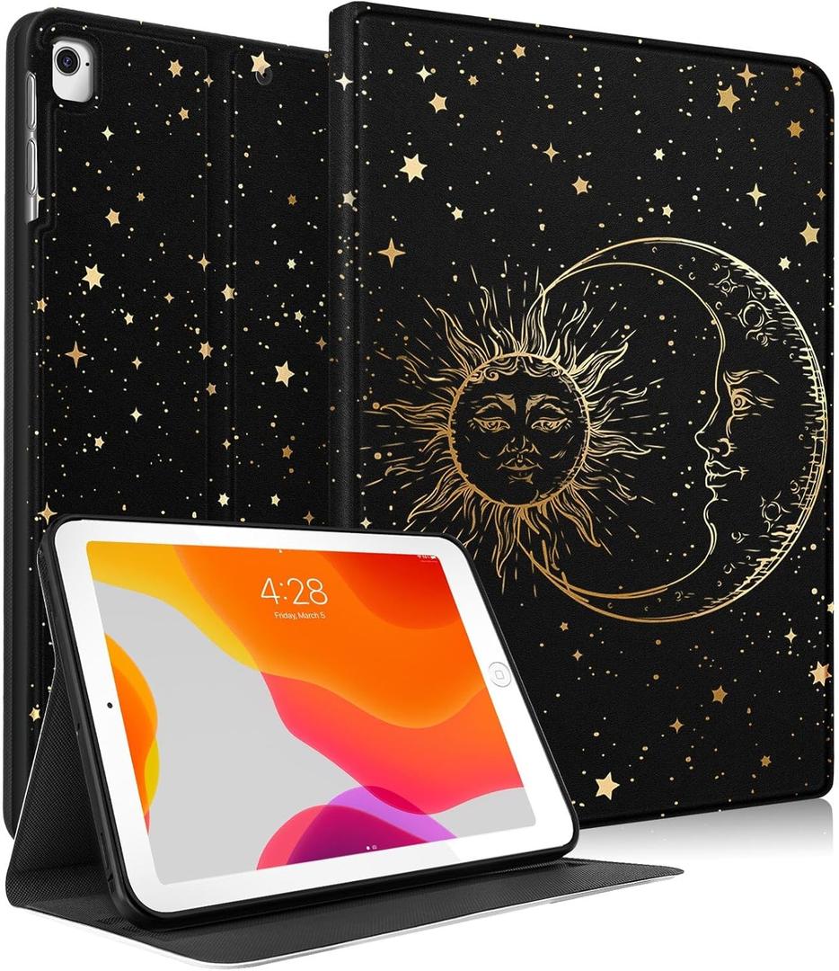 for iPad 5th/6th Generation Case, for Apple iPad Air 1st/2nd Gen, for iPad Pro 9.7 Inch Case Cute Kids Women Girls Folio Sun Moon Cool Aesthetic Design Cover for iPad 5/6, Air 1/2, Pro 9.7