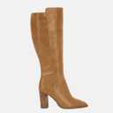 Juliet Holy Women's Knee High Boots Stacked Block Heel Pointed Toe Riding Boots (L)