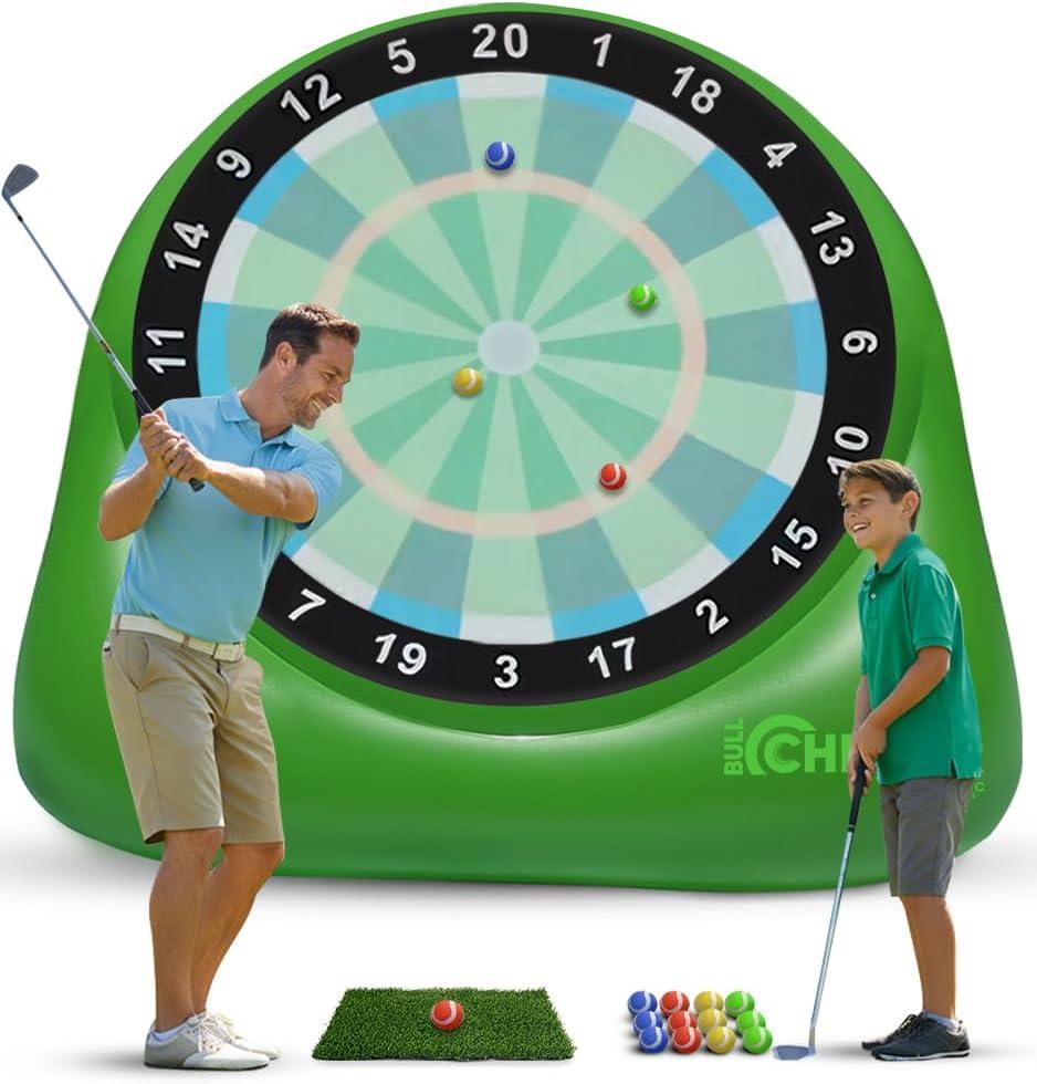 Swooc Games® - XL Bull Chipper™ | Giant Golf Darts (Over 8ft Tall) with 10+ Golf Games | Backyard Game w/Air Pump | Yard Game for Adults | Giant Outdoor Fun for Adults and Family | Outside Activity