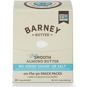 Barney Butter Almond Butter Snack Packs, Bare Smooth, 0.6 Ounce (Pack of 23), No Added Sugar or Salt, Skin-Free Almonds, Non-GMO, Gluten Free, Keto, Paleo, Vegan, BB Date: 09/25/2026