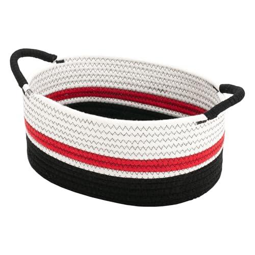 Yimi's Dream Cotton Rope Basket – Woven Gift Basket with Handles, Decorative Storage Basket for Christmas, Housewarming, Mother's Day, Shelf, Chest, Toys