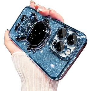 KJArrow Sparkle Case for iPhone 11 Pro Cute Astronaut Stand for Women, Girly Case for iPhone 11 Pro Glitter Shiny Back, Kawaii Hidden Kickstand Case for iPhone 11 Pro (Blue)