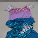 Danvren Mermaid Dress, Mermaid Tail Costume Little Girls Princess Dress up with Crown for Girl 4-5 Tall Gift, Blue 