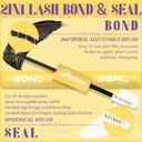Lash Bond and Seal Waterproof Long Lasting 2 in 1 Cluster Lash Glue for Eyelash Extensions Strong Hold Non-Irritating Individual Eyelash Glue for DIY at Home(Black,10ml)