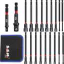 20PCS Impact Rated Magnetic Long Nut Driver Set with Impact Socket Adapter Set and 6" Long Phillips Screwdriver Drill Bits, 1/4" Quick Change Hex Shank for Cordless Impact Wrench Drive Nuts Or Bolts